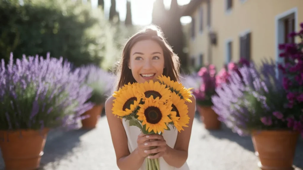 receiving flowers unexpectedly caption