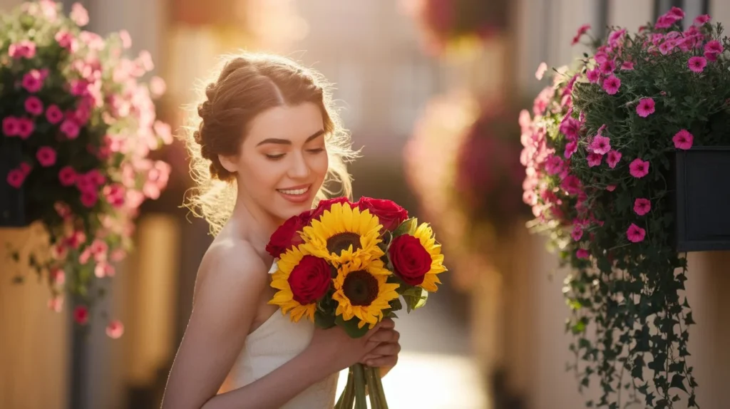 receiving flowers unexpectedly caption