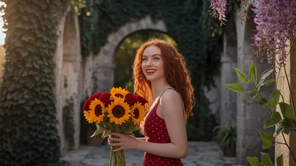 receiving flowers unexpectedly caption