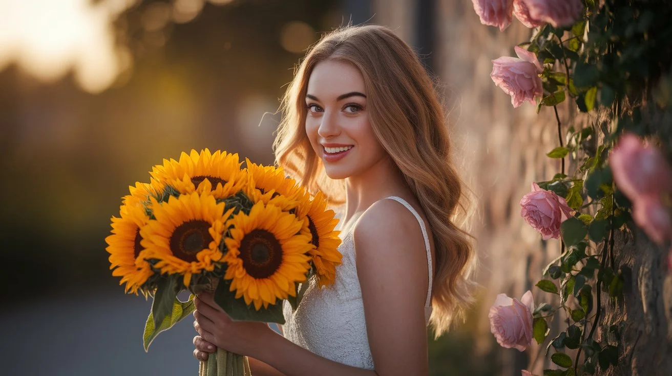 receiving flowers unexpectedly caption