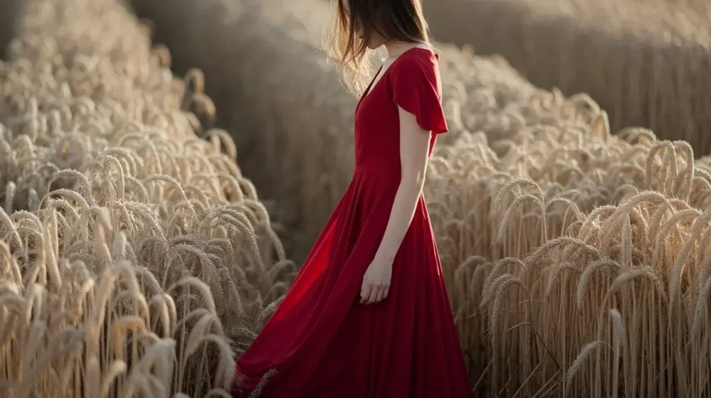 red dress captions